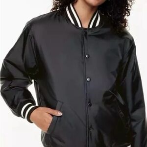 ARITZIA TNA Medium Black Stadium Bomber Jacket